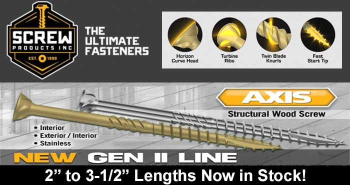 Screw Products Axis Structural Screws Banner