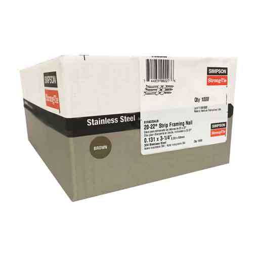 Simpson Strong-Tie 16d stainless steel Brown full head gun nails - Box of 1000