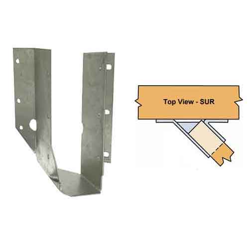 Simpson Strong-Tie SUR26SS Stainless Steel Skewed 45 Degree Right 2 x 6/8 Joist Hanger